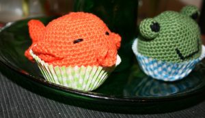 dierencupcake vis en kikker